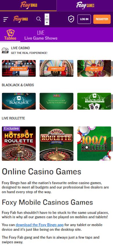 foxy bingo casino.